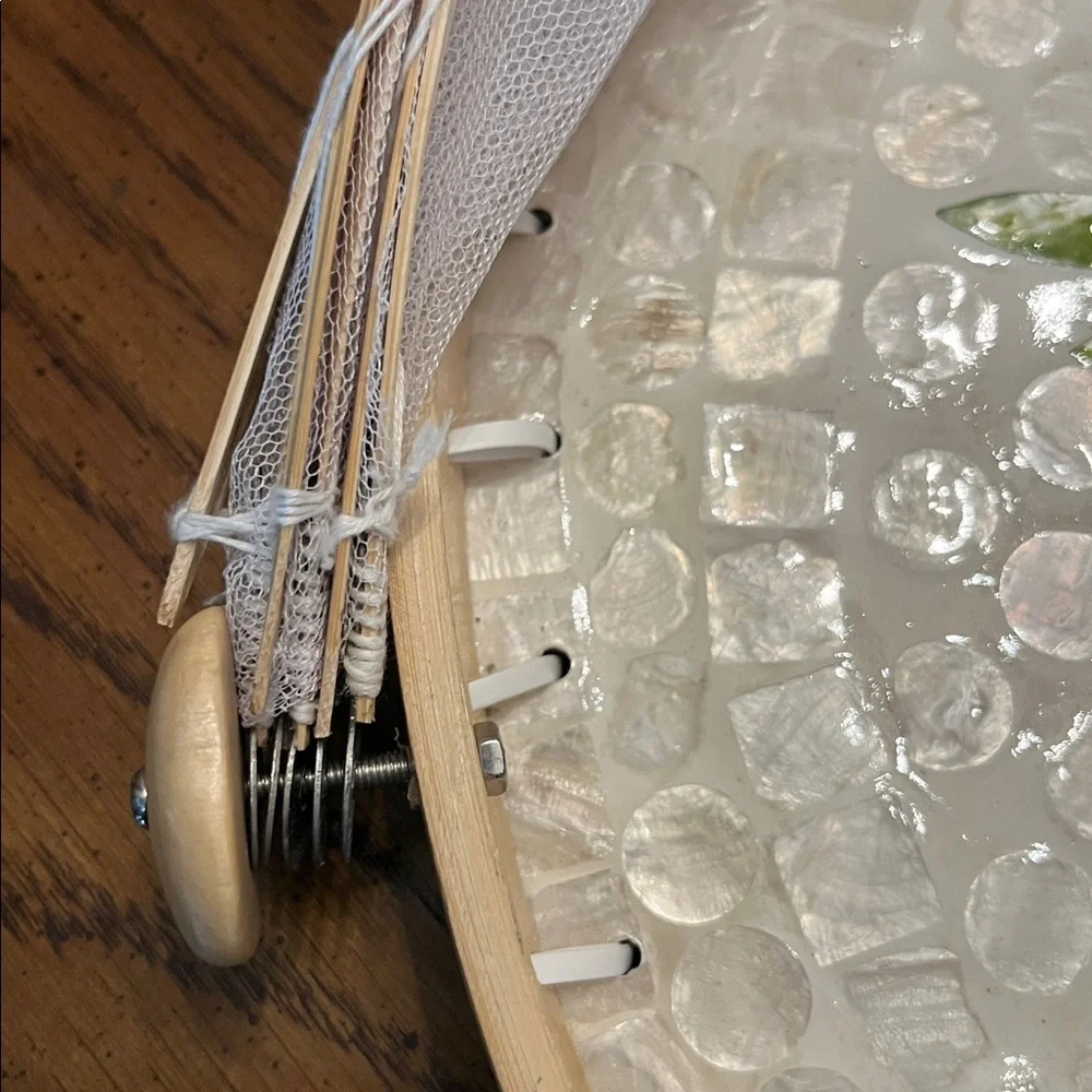 Decorative Food‎ Dome with Floral Design and Mesh Cover, NWT